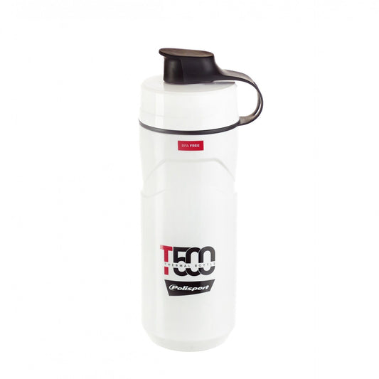 WATER BOTTLE "convertable THERMAL Bottle 500/650ml" high tech", Screw-On Cap, - Quality Polisport product WHITE/RED