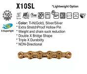 CHAIN - 10 Speed - KMC X10SL - 116L - Ti-N GOLD - X-Superlight - w/Connect Link