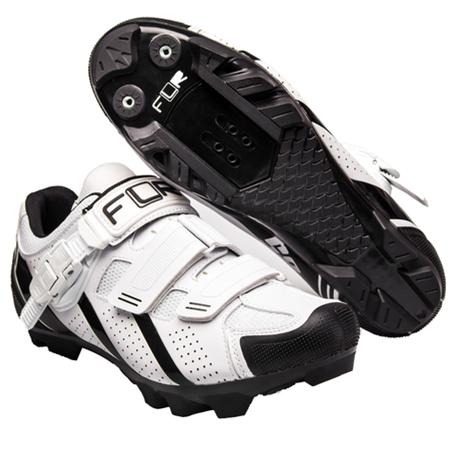 CLEARANCE SPECIAL PRICING SHOES, F-65-III, FLR, MTB Shoes, M250 outsole, Clip & Velcro Laces, Size 37, WHITE
