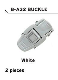 CLEARANCE BUCKLE, Buckle for FLR shoes, WHITE (Bag of 2)
