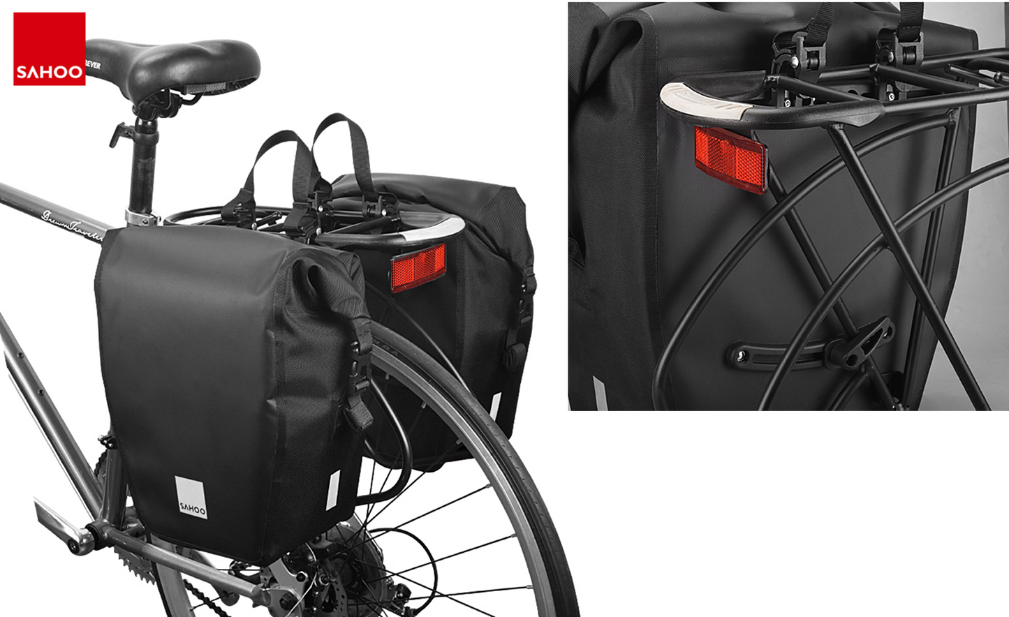 PANNIER BAGS - Sahoo, 20L. 40 x 32.8 x 16.5cm. Sold as pair - Waterproof Design