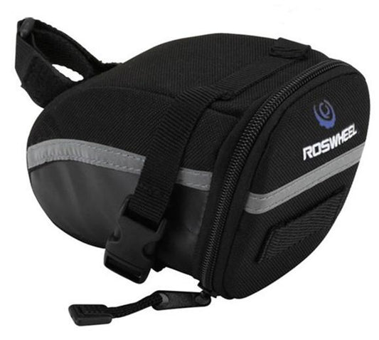 SAHOO Saddle bag, velcro and clip strap, 600D, 15x7.5x5cm, Black