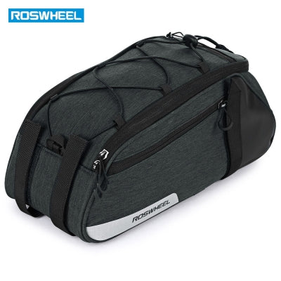 SAHOO Rack Top Bag, 8L, Main pocket, 2 side zippered pockets, L39/W15/H17cm ,velcro attach, Black, 600D Nylon
