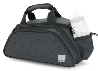 SAHOO Rack Top Bag, 11L, Main pocket, 2 side zippered pockets, water bottle pocket, L40/W16/H21cm ,velcro attach, Black, WAXED 600D Nylon