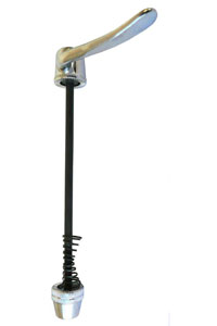 SKEWER Rear, 185mm, Q/R, Steel, SILVER. Not Suitable for disc bikes.