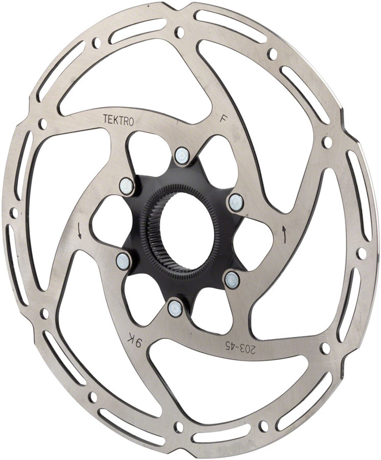DISC ROTOR - Tektro, CENTERLOCK 160mm, T:2.3mm, stainless, w/o lock ring, black. Use only with 2.3mm calipers