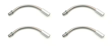 CABLE GUIDE - 90 Degree Angle Noodle, For V Brake, Alloy, SILVER (Bag of 4)