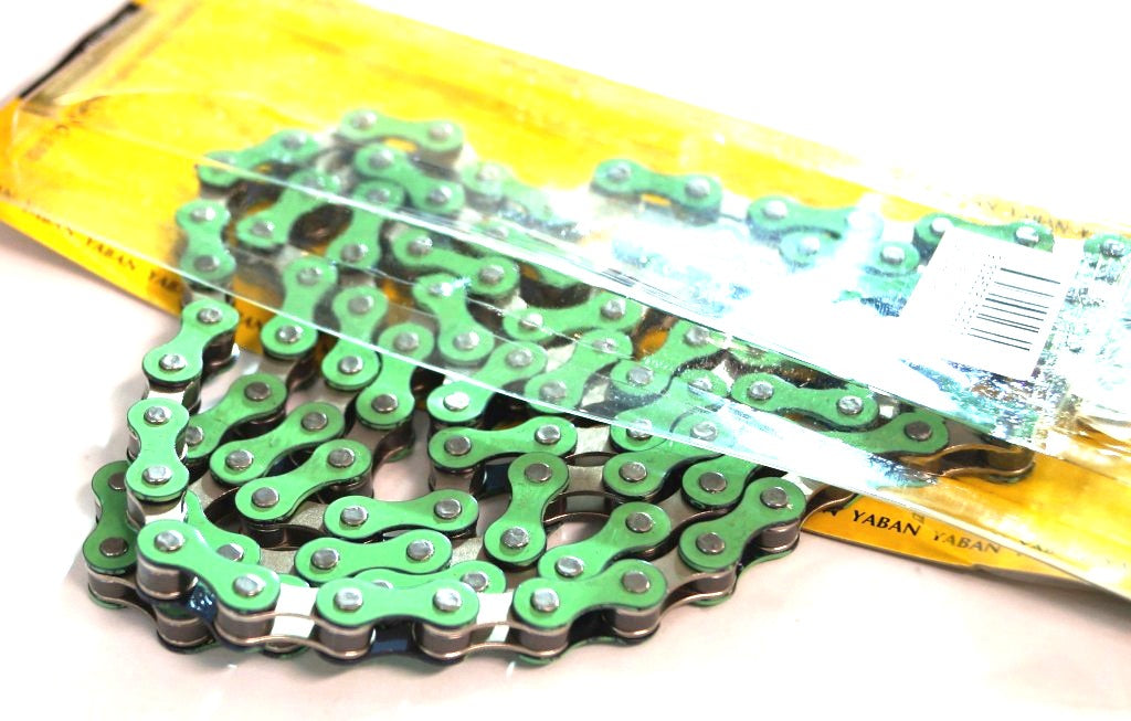CHAIN  1/2 x 1/8 x 112L, Single Speed, Nickel, GREEN (YBN S-410)