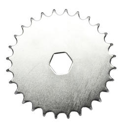 CHAIN RING 1/2 x 1/8 x 28T, for OPC 12" Bikes, with 21.4mm HEXAGON Hole to fit small BB, Steel, C.P.