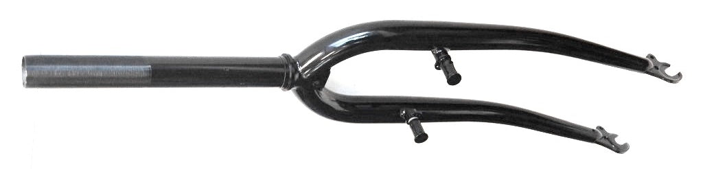 FORK 26, Threaded 100mm, 1.1/8" (ID 25.4, Stem 230mm) with Pivots, MTB, Steel. BLACK - (Axle to crown 400mm)