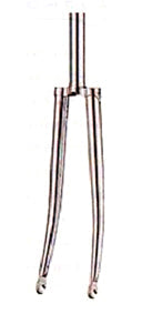 FORK 27 x 1.1/4, Steerer 25.4mm (1") OD, 22.2mm ID, 100mm Thread, 230mm Steerer, STEEL For Racer 230mm, SILVER