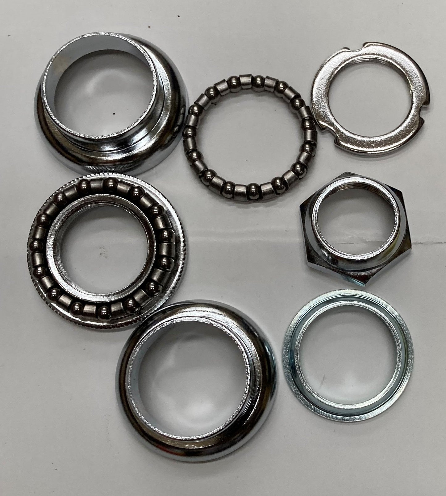 Head Set 1" Threaded for BMX, Steel SILVER CP (21.1 ID, 32.5 OD, 27.0 Crown Race) Made in Taiwan by "First"