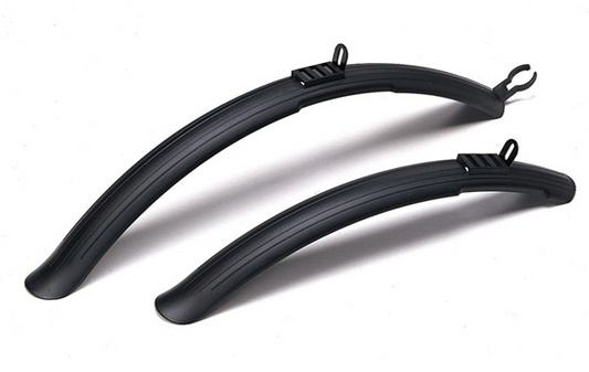 MUDGUARD SET- P.P. Front & Rear fits 24"-26", Black (60mmW- R670mmL - Front 530mmL)