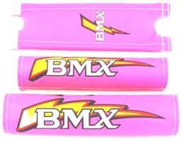 CRASH PAD Suit 16" Bike, FLURO PINK (Set 3)