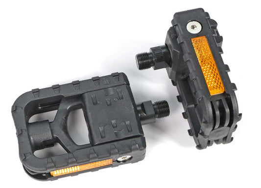 PEDALS 9/16" Folding, BLACK fiberglass/nylon platform