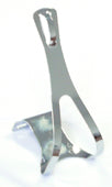 TOE CLIP For Single Strap, Large, Steel CP Finish, (Sold in Pairs)