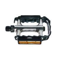 PEDALS 9/16" Sealed Bearings, Alloy body & cage, cro-mo axle, SILVER/BLACK