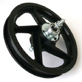 PLASTIC WHEEL 12" Rear, Freewheel, BLACK (Freewheels to fit are 16T and above)