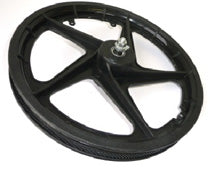 PLASTIC WHEEL 20" Front, BLACK, 100mm O.L.D