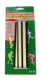 TROUSER BAND Velcro with Reflective Tape, Fluro, BLACK