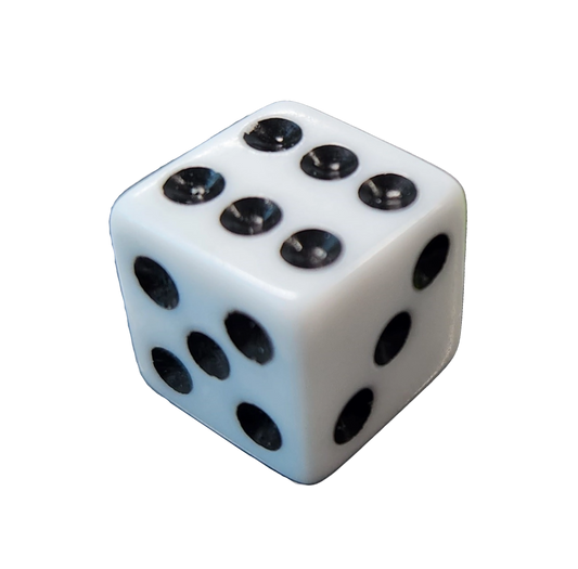 Valve Cap WHITE Dice 14mm A/V