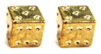 Valve Cap GOLD Dice A/V, 2pc/PB