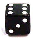 VALVE CAP DICE BLACK, 15mm CB-290