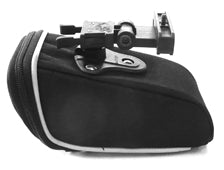 SADDLE BAG - Q/R, 3M Reflective Strip, Open End (Verticle Zip) Type, Black, 160mm x 70mm x 105mm