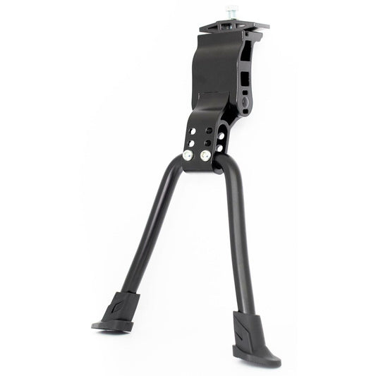 KICKSTAND 24-28 Adjustable, Centre Mount, Alloy BLACK, Double Leg - (Width of Stand Legs 215mm)
