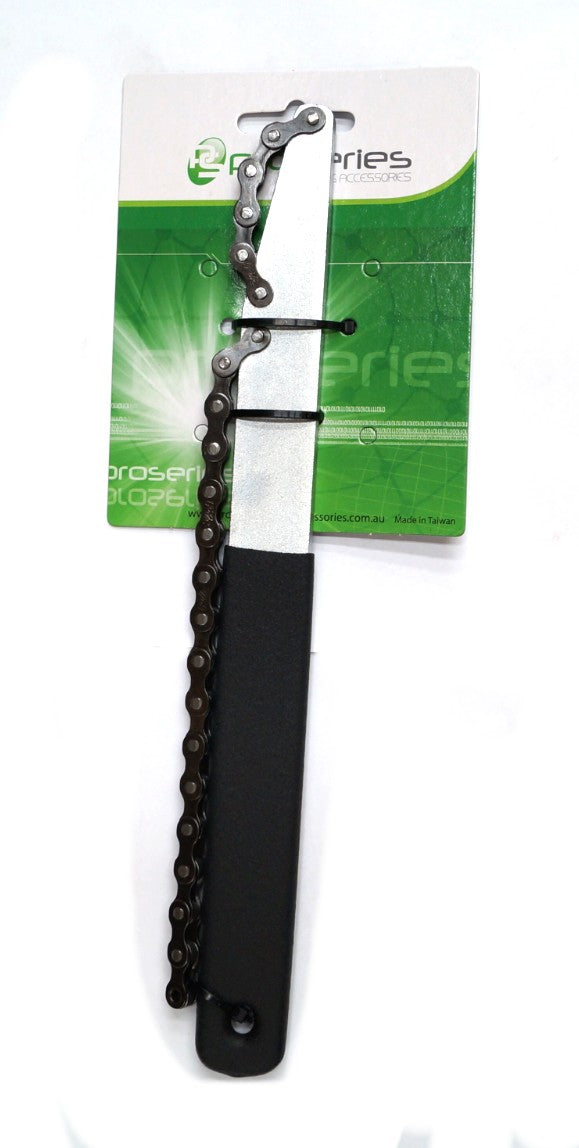 Freewheel Remover, Chain Whip, 1/2 x 1/8 , black grip