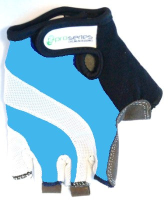 LIGHT BLUE GLOVES - PRO SERIES, Amara Palm, GEL Padding, LARGE