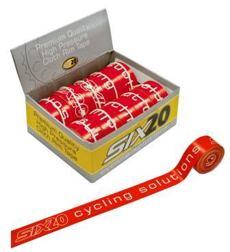 Rim Tape, Cloth, 13mm, Adhesive Backed, RED (Box 12)