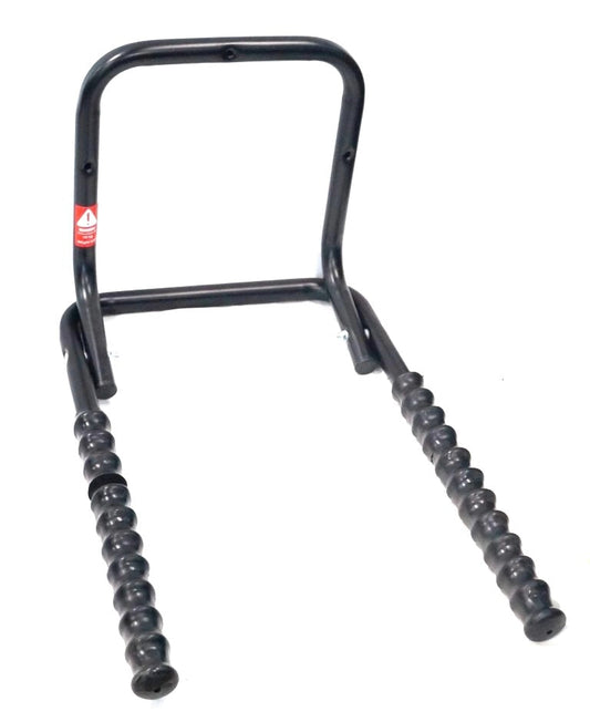 Storage Hanger, 2 Bikes, Narrower 450mm OD width, HEAVY DUTY, plastic coated Black arms, Wall mounted, 'Tour series'