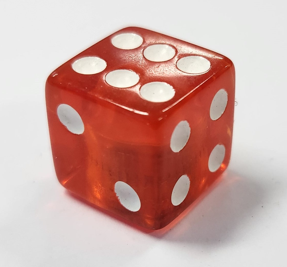 Valve Cap TRANS RED Dice, A/V (Sold Individually)