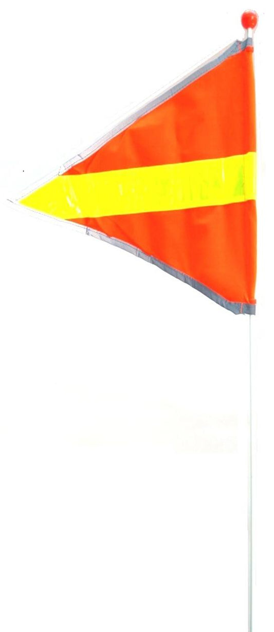 SAFETY FLAG 2 Pieces, 60"/1.5m Length, Hi-Vis Fluro Strip and Reflective Trimming ORANGE/YELLOW