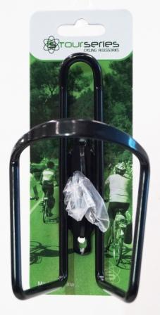 Traditional Style Alloy Bottle Cage Black, w/2 s, welded mount plate