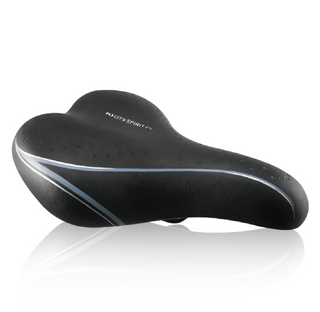 Saddle, LADIES, vinyl top, black, black rails, L:264 W:180mm, Quality DDK product made in Taiwan