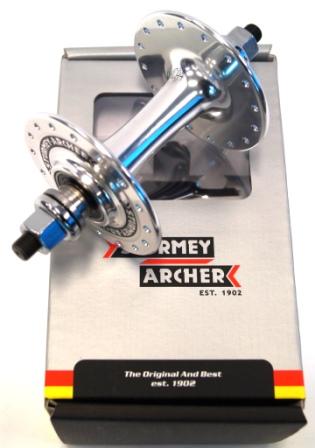 HUB Front, Nutted, Sealed, Track, Sturmey Archer alloy silver M9 32H, HBT30-F , With 2 x Track Nuts