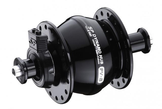 DYNAMO HUB Shutter Precision, PV-8. 6V 3W Output, Front, 32H, Non Disc, Standard QR, BLACK
