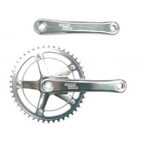Crankset Sturmey Archer 1/2x1/8, 46T alloy, all silver w170mm - (144 BCD)