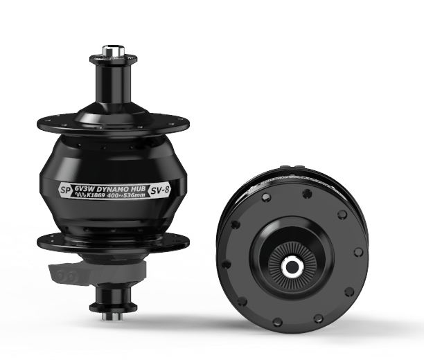 DYNAMO HUB Shutter Precision, 6V 3W Output, Front, 32H, Non Disc, Standard QR, SV-8 BLACK