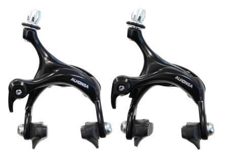 Brake Set, Caliper, 39-49mm Drop, w/QR, dual pivot, BLACK (Front & Rear)