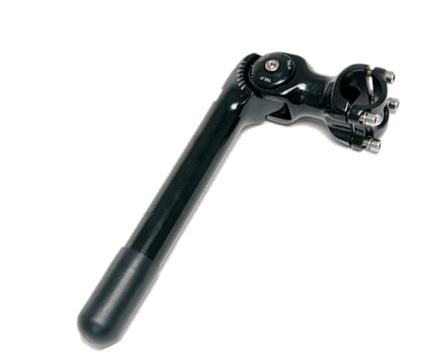 Quill Stem -- 110mm Ext, Adjustable 0 to 60 Degree, 185mm Height., 25.4mm Dia., 31.8mm BB, Black