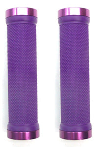 GRIPS Lock-On, Dual Clamp, 130mm, with Plug, PURPLE with Purple Rings