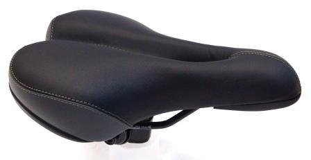 Saddle, Black, Vinyl top, Memory Foam, black rail, with clamp. 150 x 250mm (this is model 3846A but with clamp)
