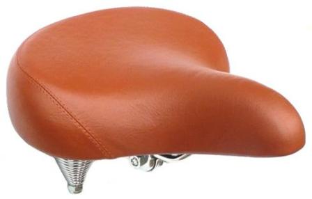 SADDLE, CRUISER, BROWN W/CP SPRINGS (now with Hang sell tie-card), 255 x 270mmL