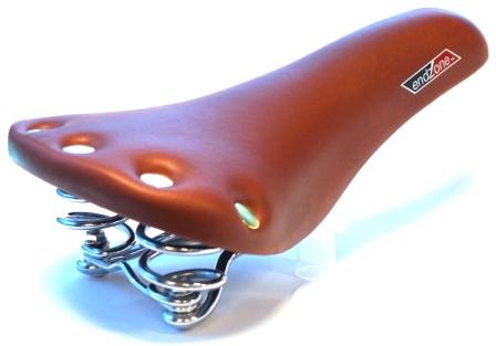 SADDLE, CP COIL SPRING, Brown Vinyl w/Rivets, 274L x 153W Quality Velo manufactured product