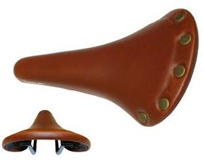 SADDLE Retro, 274mm x 153mm, Vinyl Top with Rivets, BROWN