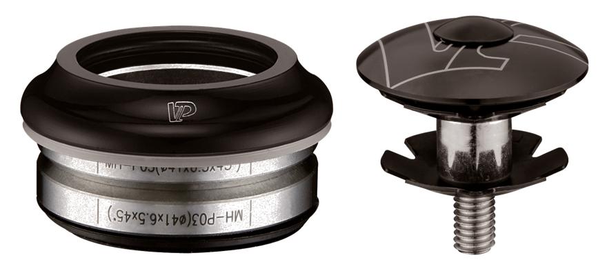 Head set, INTEGRATED, alloy, 1-1/8", threadless, sealed cartridge bearing, Dia.28.6/41/30mm, anodized black