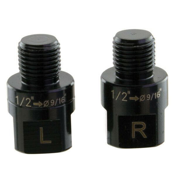 PEDAL THREAD ADAPTORS, CR-MOLY, converts 9/16" pedal thread to fit 1/2" cranks, SET of 2